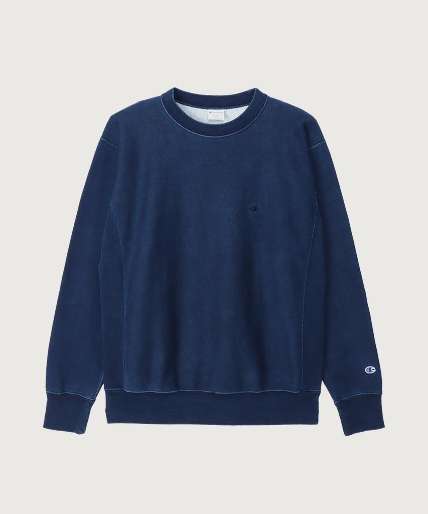 Champion Свитшот с круглым вырезом, свободный крой, обратная вязка, цвет индиго