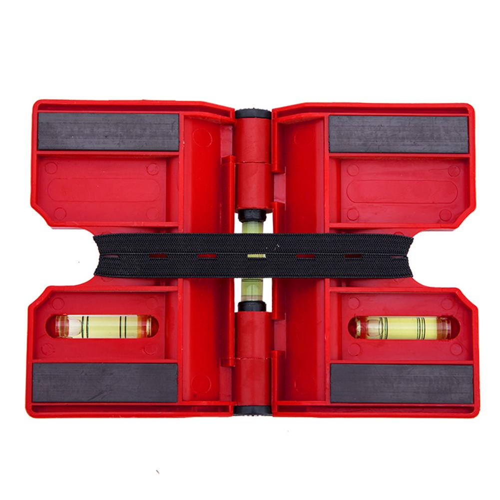 Угловой уровень 90 градусов Уровень для столба забора Труба Магнитный регулируемый уровень для столба С эластичной лентой Горизонтальный Вертикальный 3 ампулы