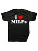 Смешные I Love MILFs Футболки с сердцем Графические Streetwear Короткий рукав Подарки на день рождения Летний стиль Футболка унисекс Одежда
