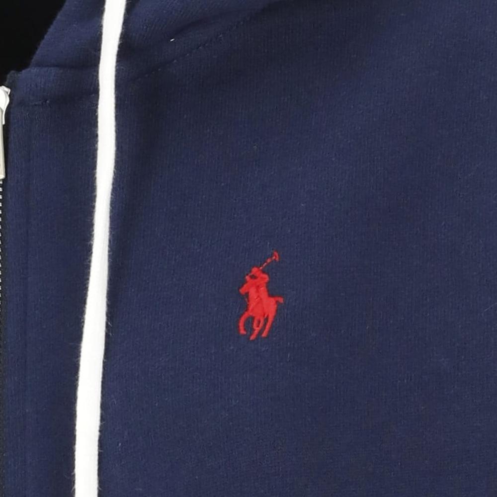 Polo Ralph Lauren Logo Embroidered Zip-Up Hoodie Women Hoodies Blue 211794396-003