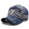 Retro Washed Old Baseball Cap Outdoor Men And Women Spring  Flying Edge Embroidered Bull Head Sun  Cap