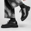 Autumn Derby Shoes Men's Low Top Martin Boots Round Head Big Head Shoes Black Tooling Shoes Platform Casual Leather Shoes