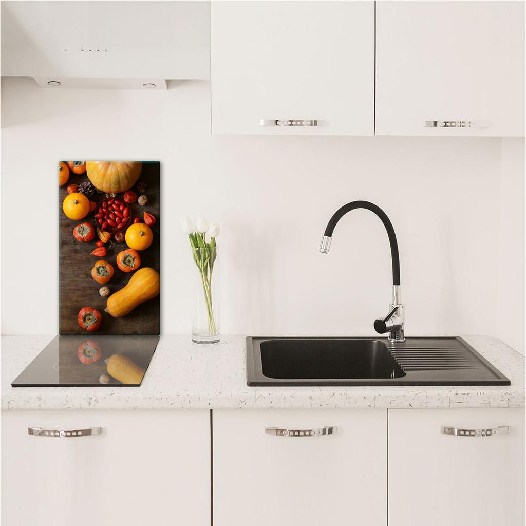 GLASS PLATE BOARD PANEL TABLETOP 30x52 VEGETABLES
