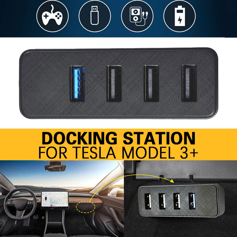 Док-станция для Tesla New Highland Glove Box USB Hub Expansion Dock Fast Charging New Model3 Car Accessories 2 Y5p1