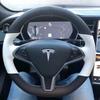 Для Tesla Model 3 2015- Model Y 2018- Ручная прошивка Черно-белая Кожа Нескользящий автомобильный чехол на руль