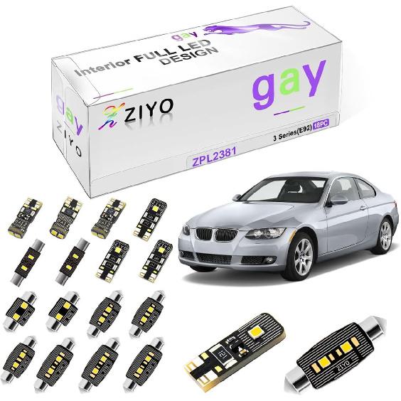 ZIYO LED Interior Light Kit Replacement for BMW E90 E91 E92 E93 3 Series 2005-2013, 6000K Xenon White LED Dome Light Bulbs Upgrade Error Free (BMW