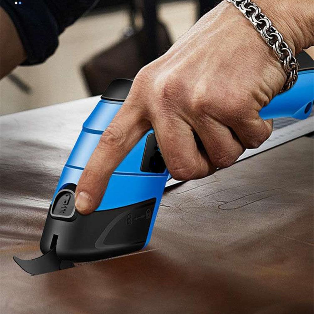 Электрические ножницы для резки ткани, литиевая зарядка, кожаные швейные ножницы, лезвие из вольфрамовой стали, портативный ручной инструмент