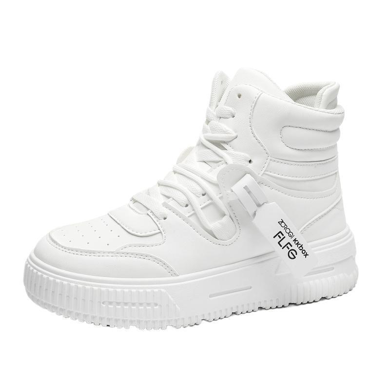 Белые кроссовки хай-топы Comic Con с внутренней высотой 10 см, толстая подошва 12 см - Модные повседневные спортивные кеды на доске в корейском стиле