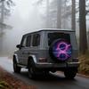 Fit Retro-Futuristic Cyber Tire Cover With Reflective Mesh & Starry Sky Purple Planet Design - Suitable For Car Tires, Spare Whe