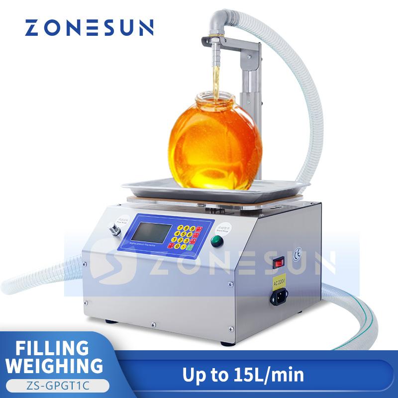 ZONESUN ZS-GPGT1C Полуавтоматическая весовая и фасовочная машина для меда с шестеренчатым насосом