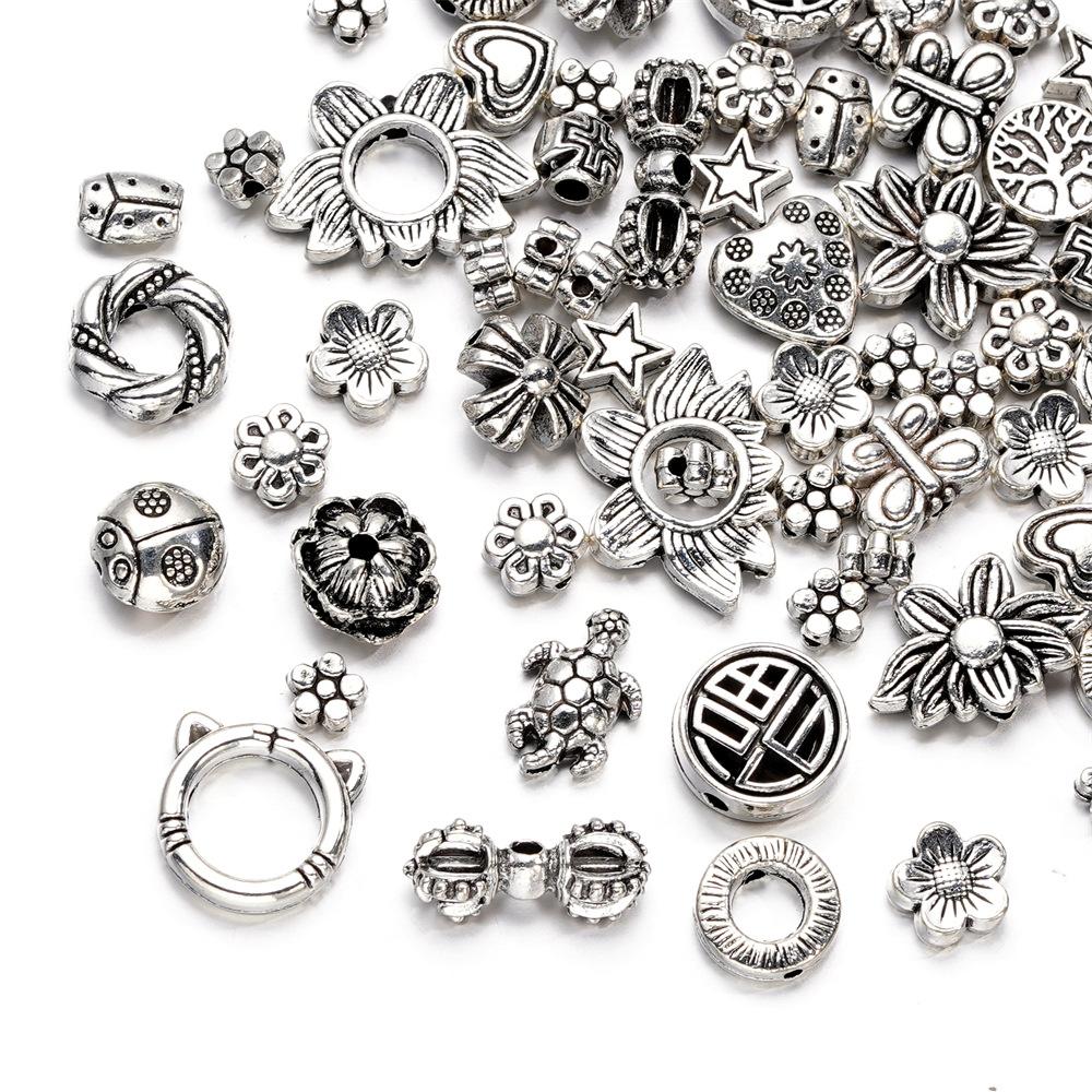 20g Flower Silver Plated Loose Tube Bead Spacer Beads For Jewelry Making Tube Charms DIY Bracelet Necklace Accessories