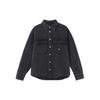 Label Bag Loose Vintage Pure Cotton Long Sleeve Shirt Men Shirts Black J325544-1BY