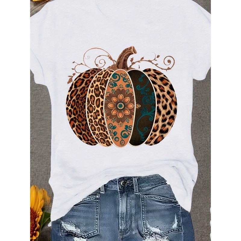 Pumpkin Pattern Women's Sports Short Sleeve T-Shirt
