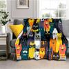 Cartoon Cat Flannel Comfortable Warm Blanket Children'S Gift Fluffy Soft Blanket Sofa Nap Portable Blanket