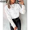 Women's Fashion Casual Spring Autumn Love Letter Print Long Sleeve O-Neck Blouses & Shirts