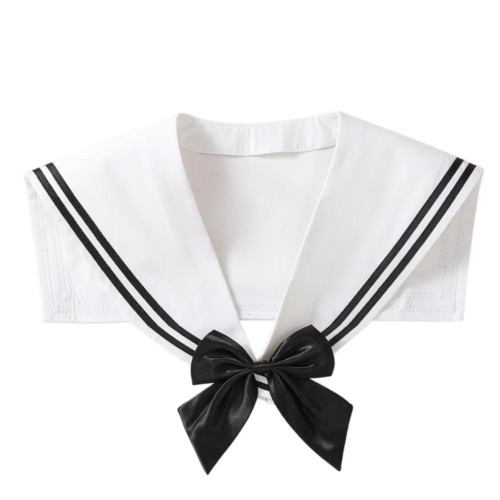 Cape Blouse False Collars White Collar Shawl Simple Striped Sailor Fake Collar  Women