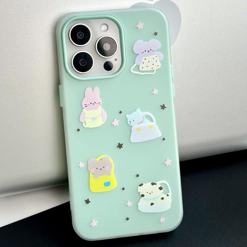 Zhitai Cartoon Jelly Skin Case for iPhone 11-15, Compatible with 14 Pro Max