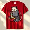 Opossum Raunisex Kawaii Possum Japanese Food Unisex Unisex Tshirt Unisexga Funny Outdoors High Quality Cotton Shortsleev Casual Tees Top