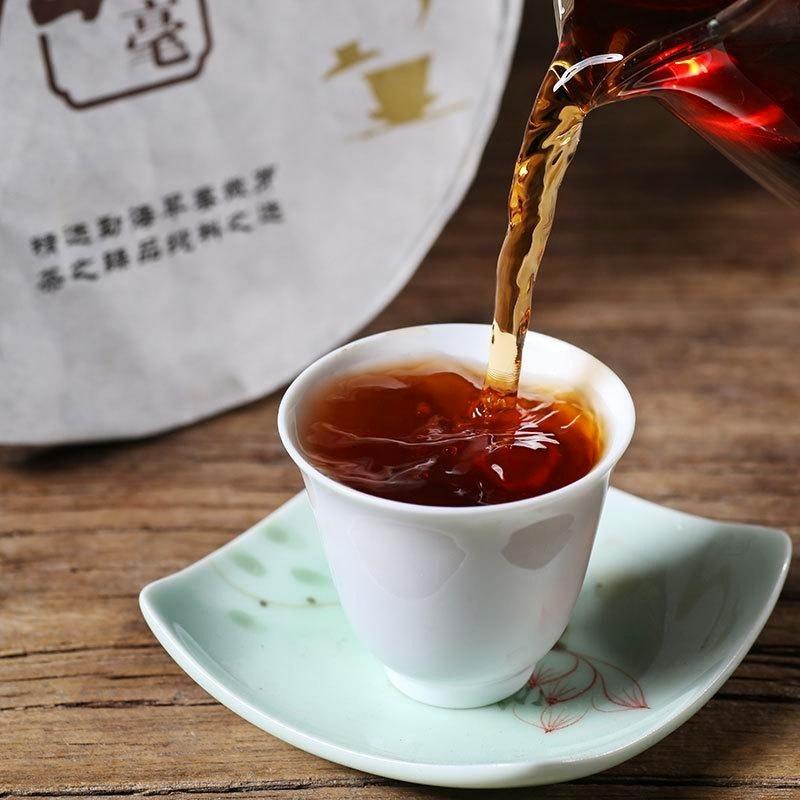 Торт Мэнхай Весенний Хао 2016 188г Спелый чай Пуэр Чайный торт Шу Пуэр