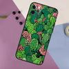 Cactus Pattern Phone Case For iPhone 16 15 14 13 12 11 17 Pro Max 13 mini 16 Plus 16e 17 Air Bumper Cover