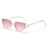 Luxury Brand Designer Triangle Cat Eye Sunglasses Women For Female Vintage Popular Sun Glasses Steampunk Half Frame Eyeglasses