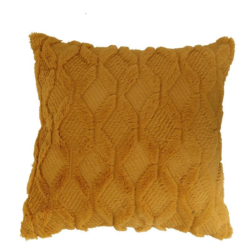 INS плюшевая подушка, однотонный чехол для диванной подушки, простая и креативная подушка с геометрическим ромбовидным блоком и вышивкой, одинарный чехол на подушку