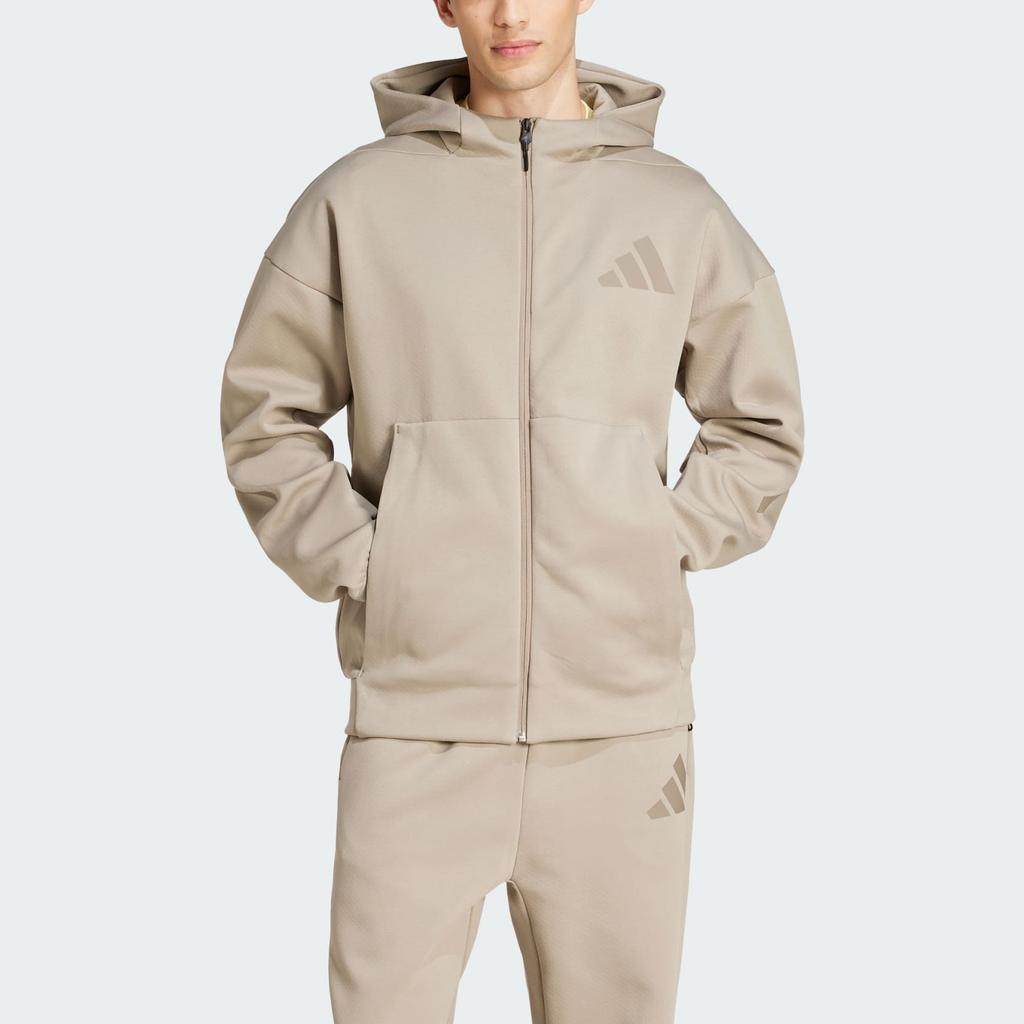 Adidas Z.N.E. Casual Fashion Minimalist Hooded Long Sleeve Jacket Men Jacket Gray Brown JC5495