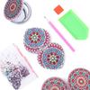 1 Set Diamond Painting Mirror Portable Rhinestone Embellished Makeup Mirror DIY Kit
