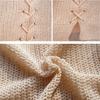 New Khaki Knit Bikini Cover Up Sexy V Neck Knit Hollow Weave Lace-Up Vest Slim Dress Summer Women's Swimwear Cover Up Q1036
