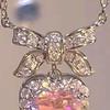 Women Necklace Sparkling Rhinestones Heart Bow Design Pendant Necklace Valentine Day Anniversary Jewelry Gift
