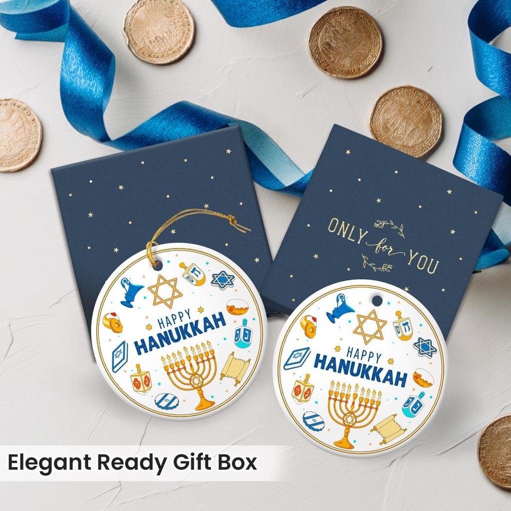 Hanukkah Ornaments 2025 - Happy Hanukkah Ornament for Tree, Je Home Decor, Chanukkah Gifts for Women, Men, Friend, Family, Coworker
