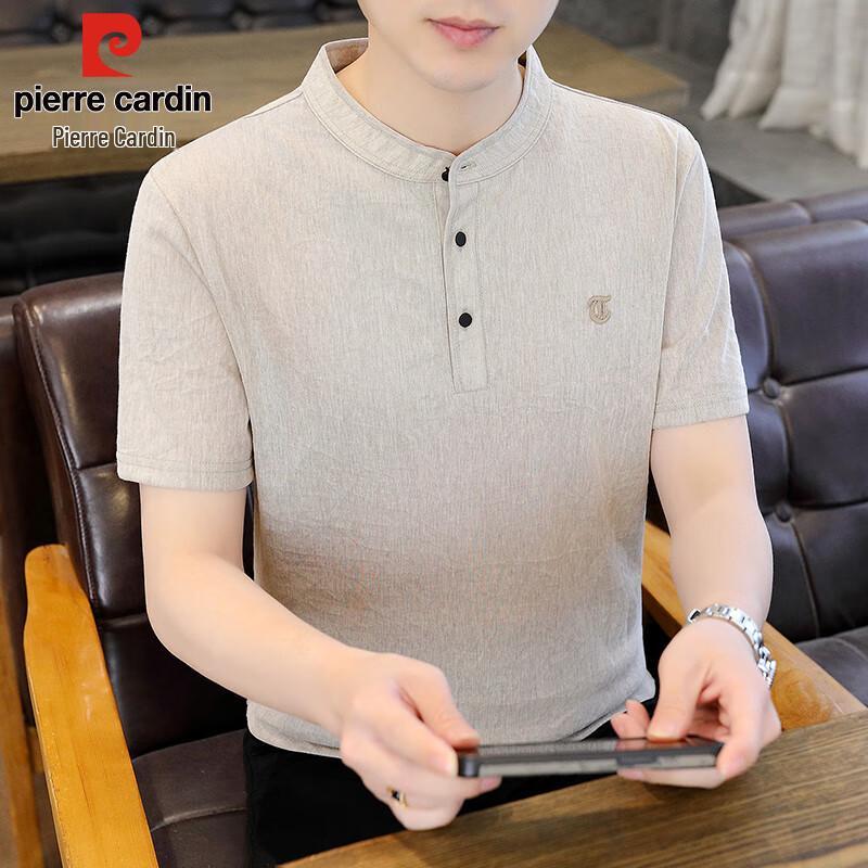 Pierre Cardin Мужская футболка-henley с коротким рукавом из ледяного шелка