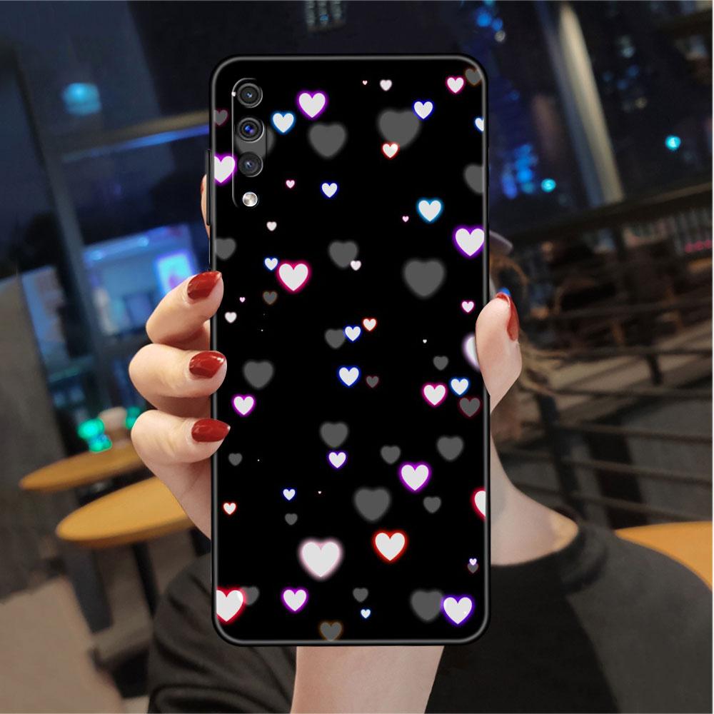 Чехол LOVE Heart для Samsung Galaxy A50 A70 M52 A30 A20s A20e A10 A40 A10s M51 M31 M30s M13 5G черный чехол для телефона