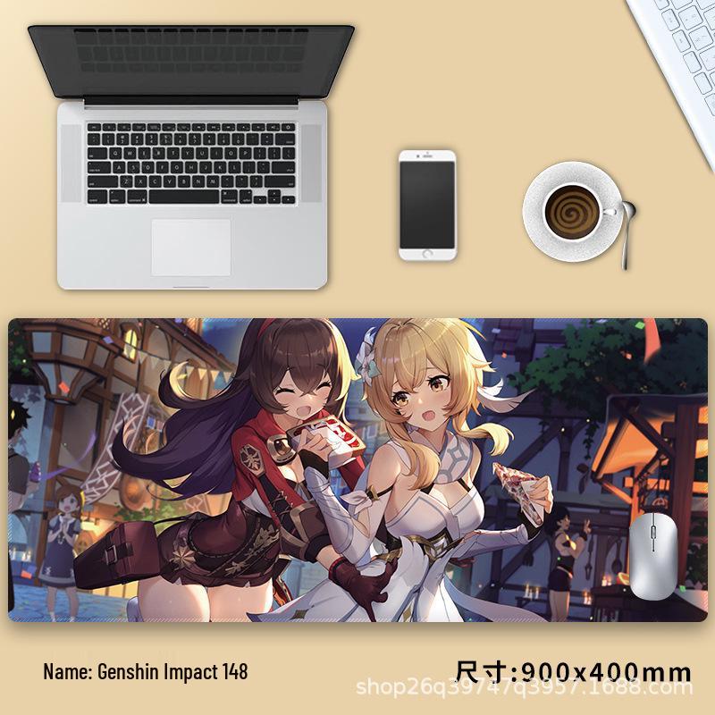 Очень большой коврик для мыши Genshin Impact Венти - Утолщенный аниме коврик для клавиатуры