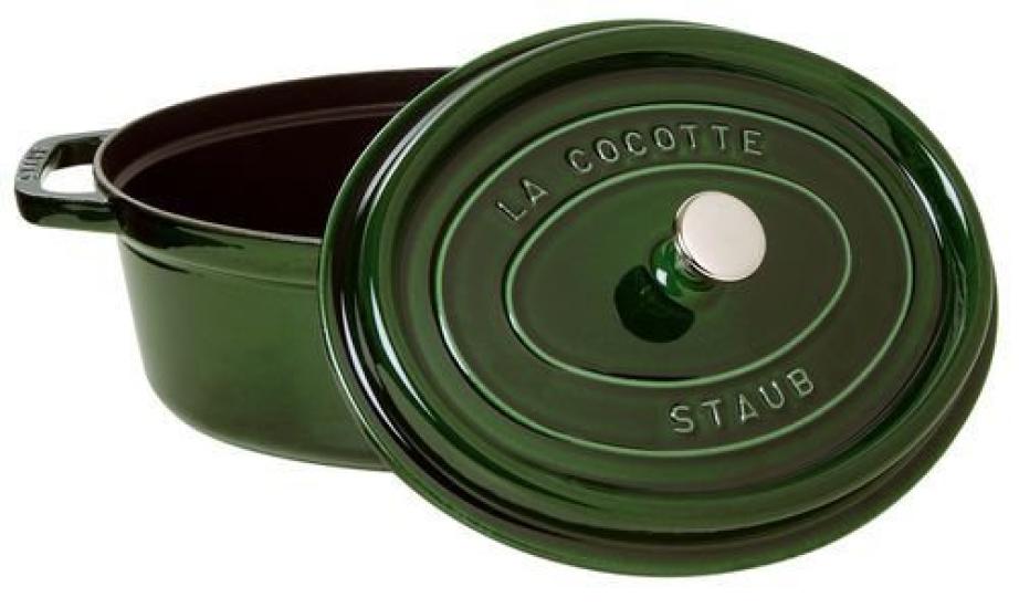 Staub Cocotte Oval Basil Green большой эмалированный горшок ручной работы, совместимый с IH, японский La Cocotte Round "Pico 31 см" [Авторизованный продукт] 40509-365