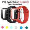 Полная защита экрана для Iwatch 7 Band 42 мм, 44 мм, 40 мм, 41 мм, 45 мм, стекло + чехол + ремешок для Apple Watch Series 7, 6, 5, 4, 3 SE