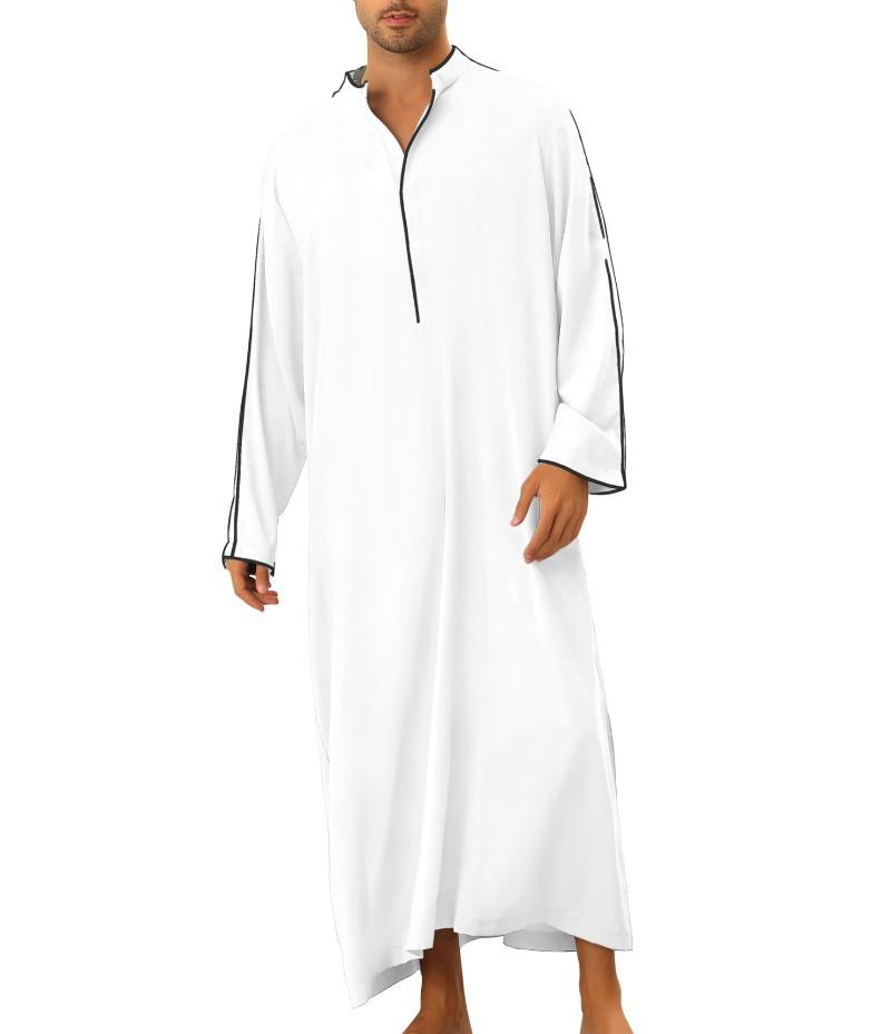 Men's Islamic Ramadan Jubba Kaftan Dishdash Arab Robe Thobe T Shirt Dress Tunic