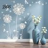 Wall Sticker 2 Sheets Dandelion Wildflower Decals, Peel And Stick Floral Butterflies PVC Decal Stickers for Girls Kids Bedroom Nursery Living