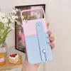 Для Samsung Galaxy Z Flip 4 3 Роскошный кожаный чехол контрастного цвета, выдвижной ремешок на запястье, складной противоударный защитный чехол