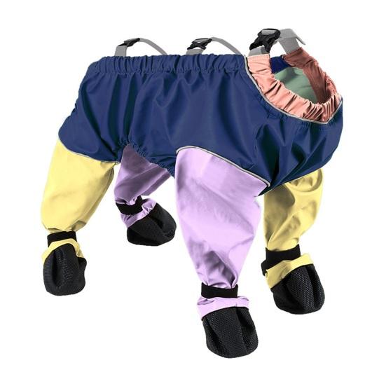 Waterproof Dog Boots with Suspender 4-Legged Dog Rain Shoes Anti-Slip Pet Paw Protector for Small