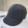Корейская бейсболка с полосками, классические кепки газетчика, кепки с козырьком в полоску, женские
