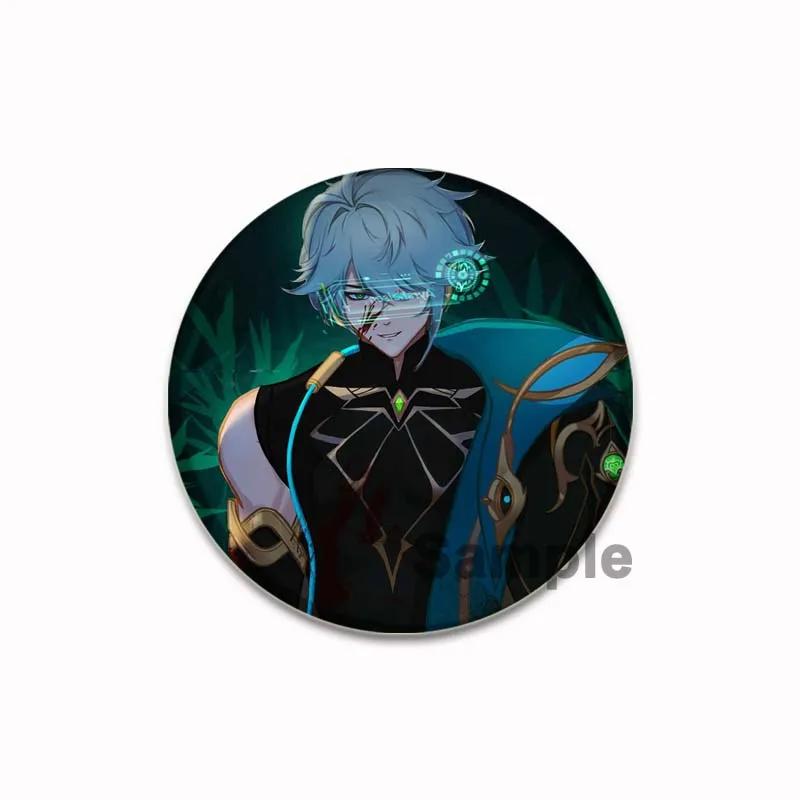 32/44/58 мм значок Genshin Impact, броши ручной работы на одежду, рюкзак, аксессуары для косплея, брошь Alhaitham, мультяшные значки на лацкан, подарки