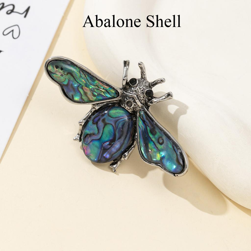 1Pc, Natural Stone Ladybird Shape Brooches, Boho Reiki Healing Crystal Amethyst Malachite Lapis Lazuli Gemstone Brooch Pin for Women Men Jewelry