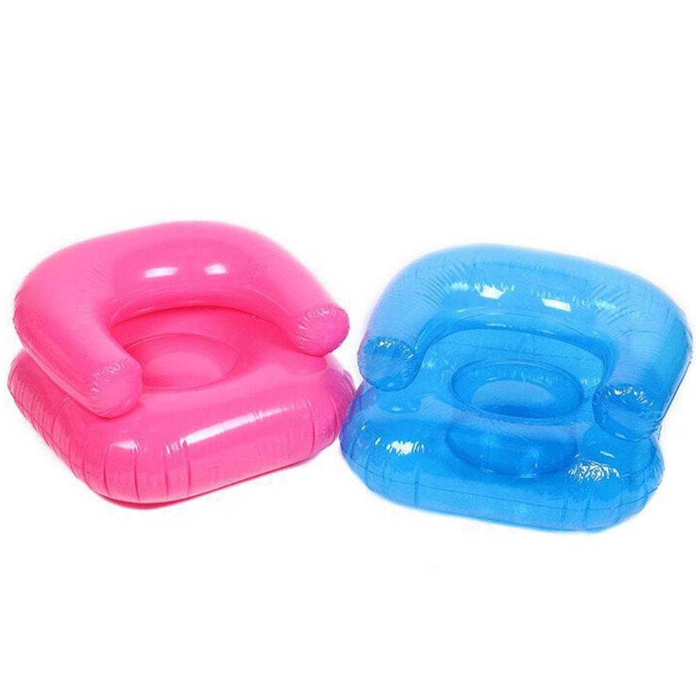 Inflatable Chair Single Seat PVC Transparent Inflatable Chair Balcony Blow Sofa Beach For Bedro F6J7