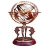 Armillary Sphere Brass Astrolabe On Wood Base | Maritime Nautical Collectible Table Décor | Celestial Globe Retro Gift for Her