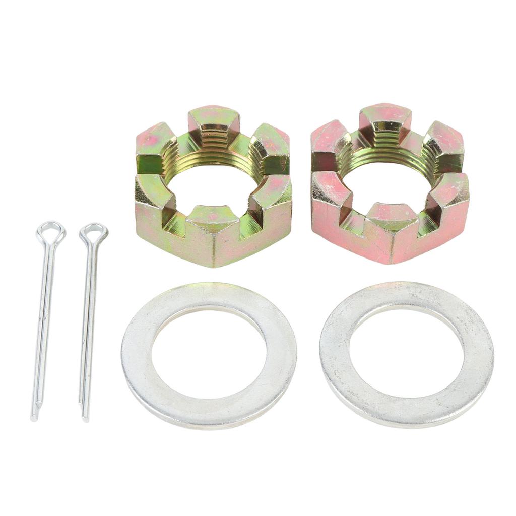 2 Sets Trailer Nut Kit with 1in Shaft Spindle Nuts 1in Washer 2.2in   Cotter Pins Galvanized for 1in Shaft Spindle
