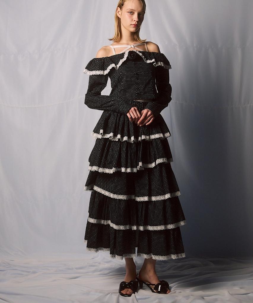 Lililiri Asymmetrical Ruffle Shirt Skirt_Dot