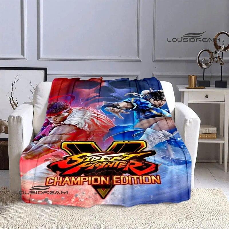 Классическое одеяло с принтом Street Fighter, теплое одеяло с фланцами, подкладка для кровати, домашнее дорожное одеяло, одеяло для пикника, подарок на день рождения