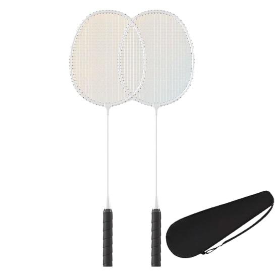 1 комплект ракеток для бадминтона, набор для взрослых, ракетка для бадминтона из сплава на 2 игрока с нескользящими ручками, профессиональное сменное оборудование для тренировок по бадминтону