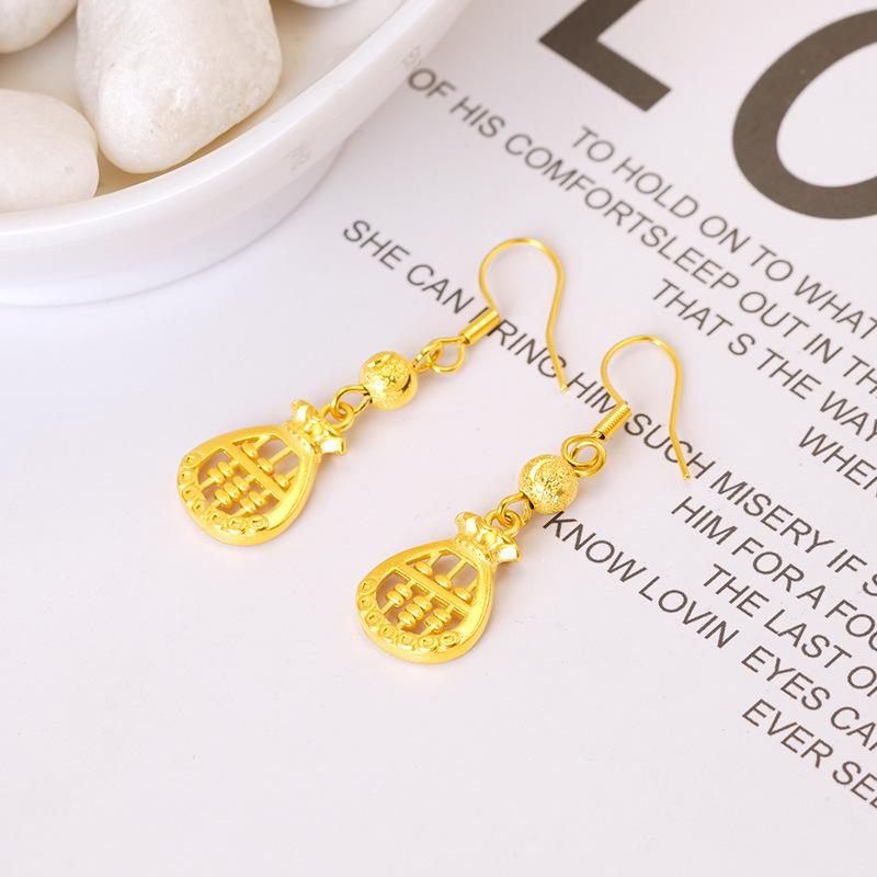 Высококачественные серьги с имитацией песочного золота: Долговечный дизайн кисточек для женщин, трансграничные медные аксессуары